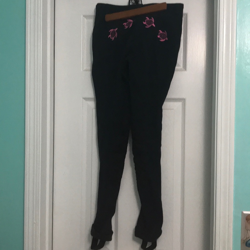 Black turtle embroidered pull on jodhpurs/breeches